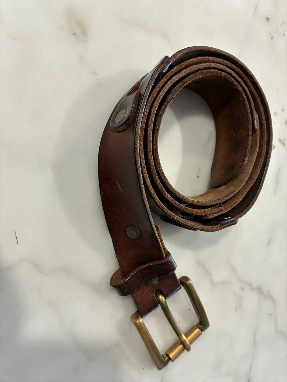 Eddie Bauer Brown Belt Genuine  Leather W/Solid Brass Buckle Size 40